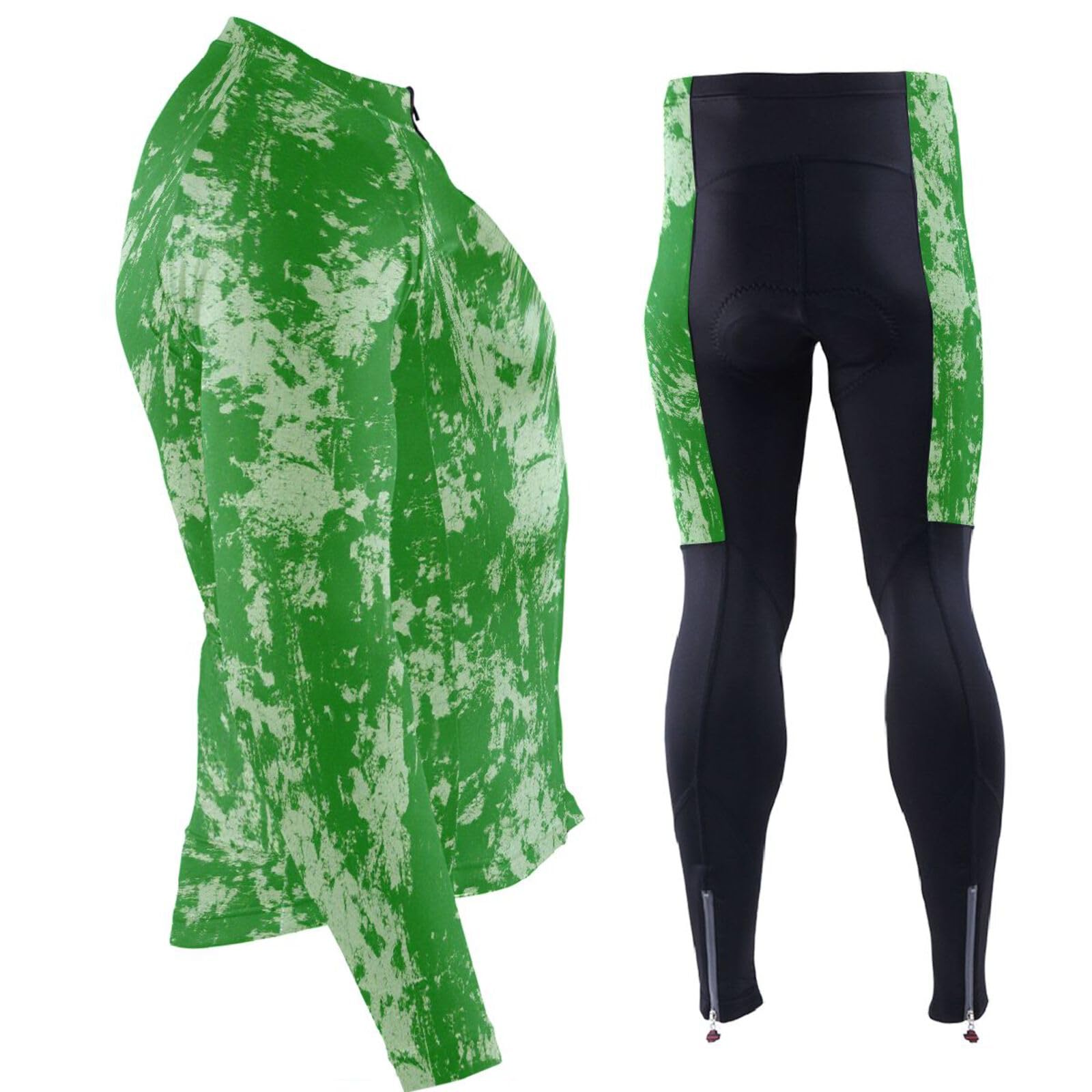 Fahrradtrikot für Herren, mit Taschen, Windbreaker, langärmelig, 3D-gepolstert