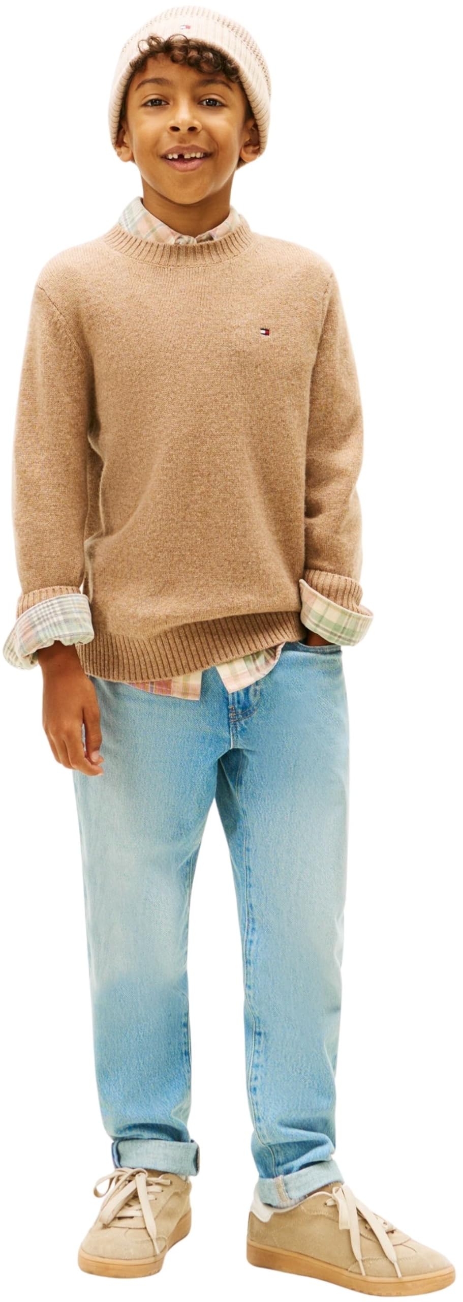 Tommy Hilfiger Lambswool CN Sweater Kb0kb10348 Altri Maglioni Bambini e Ragazzi (Pacco da 1)