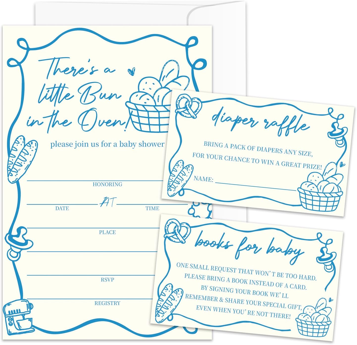Soda Baby Shower Invitations for Boy Girl, Shes Ready to Pop Baby Shower Invites, Set of 25 Invitations Kit (Included Diaper Raffle Tickets and Book Request Cards) Gender Reveal Party Supplies /BB014