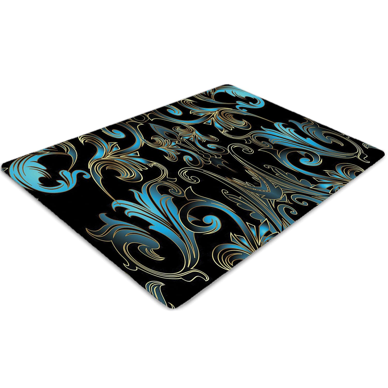 Tapis de chaise 120x90 cm PVC rectangulaire baroque pour sol