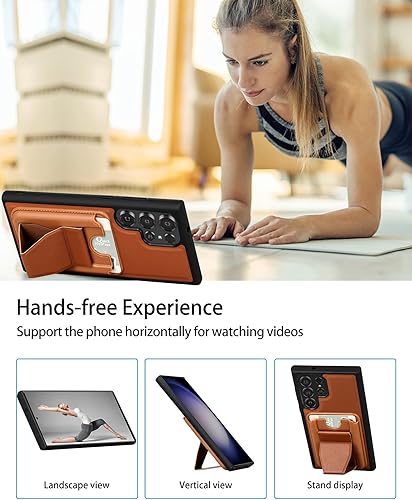 Miniatura 3 de Funda para Samsung Galaxy S23 Ultra, cuero + TPU, con tarjetero con soporte, anticaídas, duradera, protección de cuerpo completo, funda para