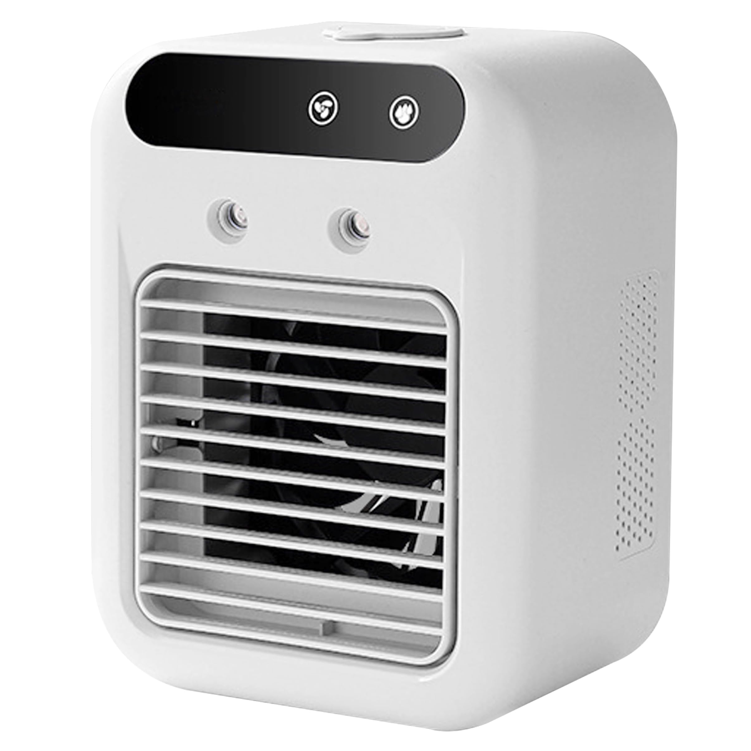Scumlovy Portable Air Conditioner Fan, Mini Cooler with Dual Spray Humidifier, Long-Lasting Battery & Quiet Operation Electric Fan for Home Office Camping, White