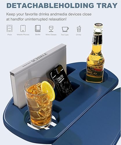 Miniatura 63 de Silla Adirondack ajustable con otomana retráctil, juego de 2, silla Adirondack plegable de polietileno de alta densidad con soporte para tazas