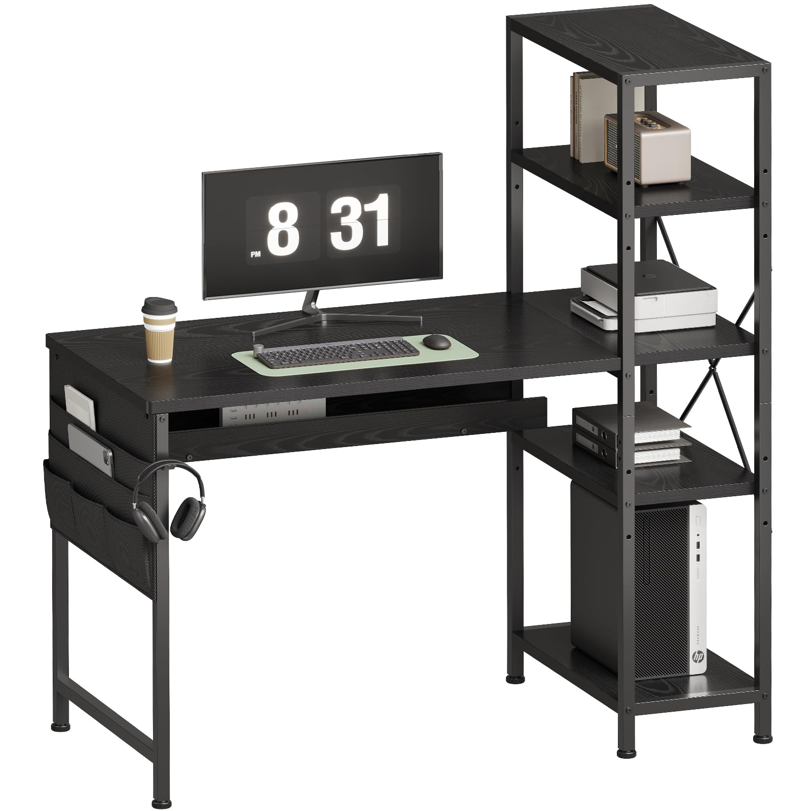 YeTom机 ラック付き pcデスク パソコンデスク 幅104cm×奥行48cm Amazon | YeTom 勉強机 パソコンデスク 机 ラック付きデスク 幅104cm