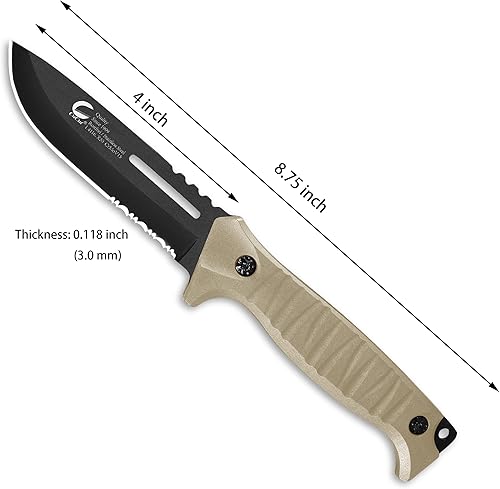 Miniatura 2 de CuCut Hunting Knife, Fixed Knife with Sheath, EDC 4-Inch Small Knife, High Grade Stainless Steel Gift Knife, Good for Carving, Hunting, Camping,