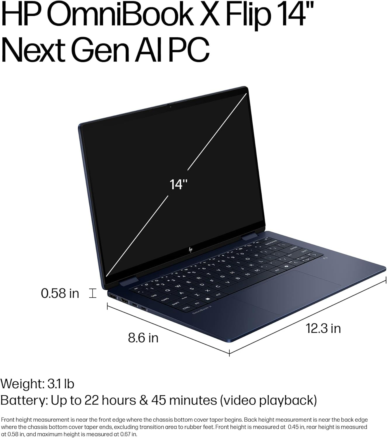 HP OmniBook X Flip (Next Gen Envy x360) 2-in-1 Touchscreen Laptop (14" FHD+, Intel Core Ultra 7 256V, 16GB DDR5 RAM, 1TB SSD, Arc 140v GPU (8GB)) AI Copilot+ PC for Creators, Designers, Win 11 Home