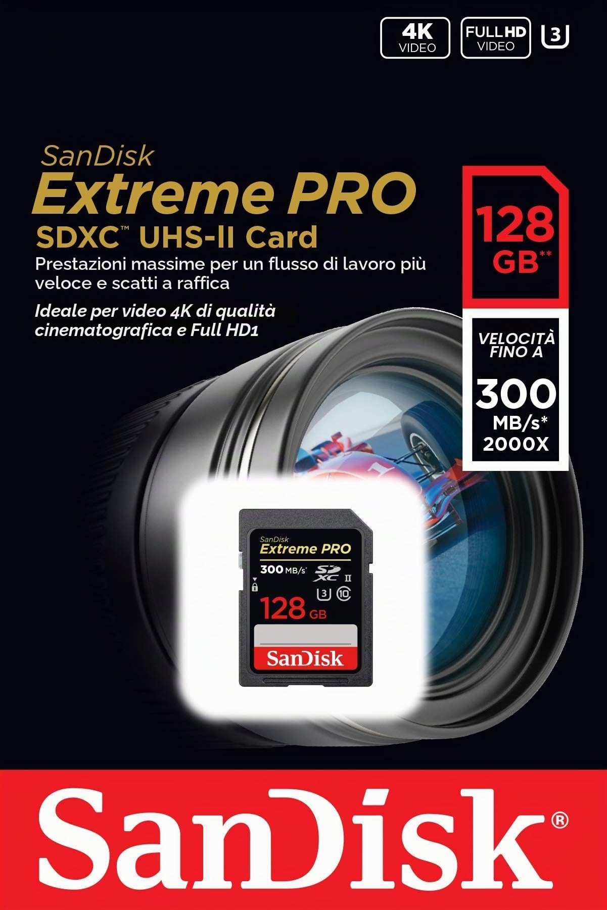 SanDisk Extreme PRO UHS-II 32 GB, Scheda di Memoria, Classe 10, U3, velocità di lettura fino a 300 MB/s