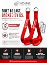 GYMRAT™ Ergonomic Resistance Band Handles with 2 Carabiners, Heavy-Duty Exercise Handles for Home/Gym Workout Equipment (RED with TRICEP Rope) gallery image