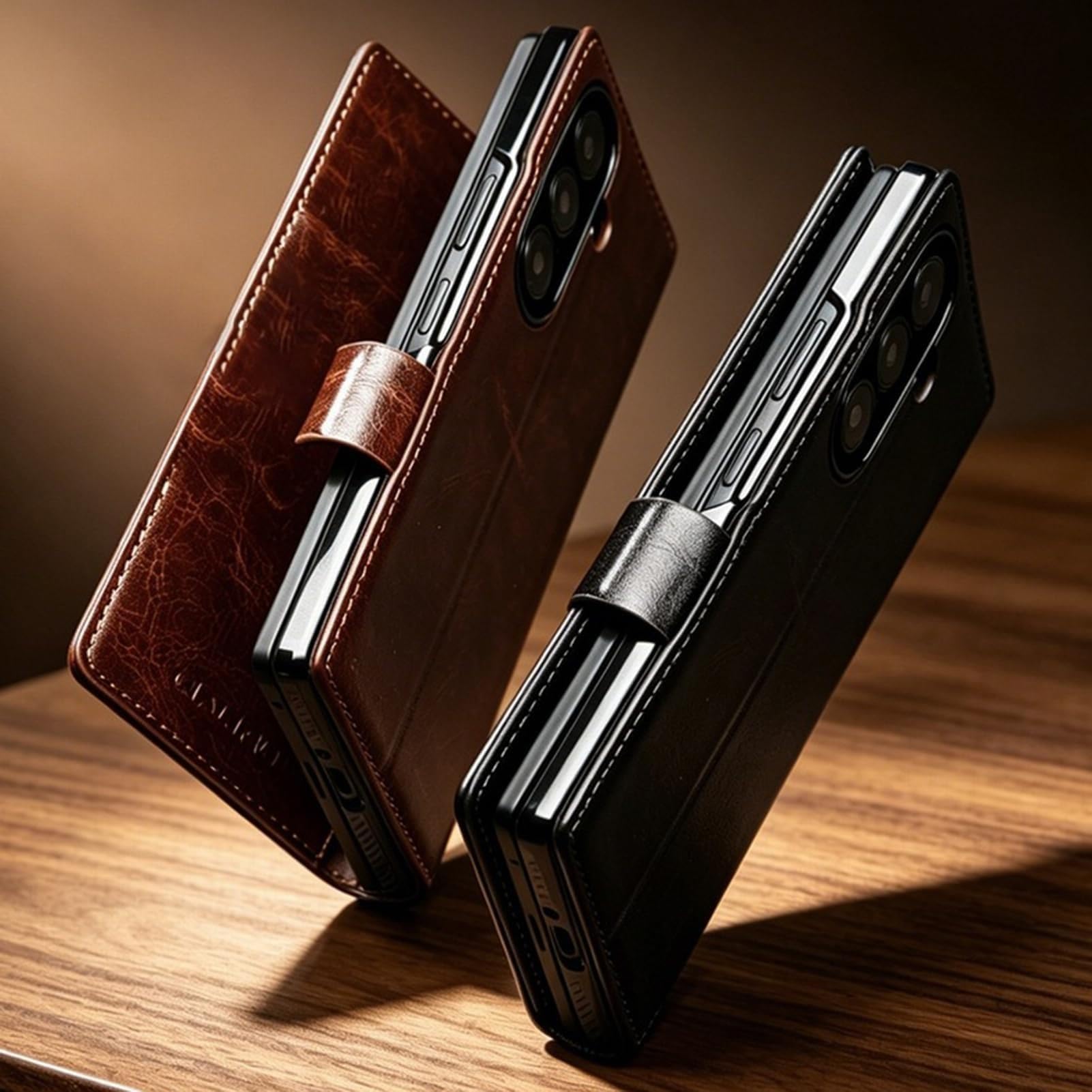 Custodia Per Samsung Galaxy Z Fold 8 Ultra, Anti-Impronta Pelle Vera Case