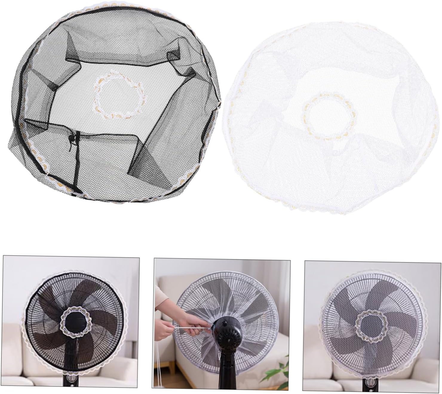 Alipis 12pcs Fan Safety Covers for Protective Finger Net for Pedestal Fans Lightweight Washable Guard for Home and Nursery Use