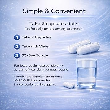 Ultimate Nattokinase Capsules, Nattokinase Supplement Organic 10800 FU Per Serving for Heart Health, and Daily Wellness Support, Vegan, Gluten Free, 60 Capsules (2)