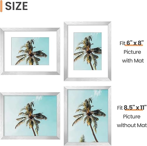 Vista 402 de upsimples - Portarretratos de 8.5 x 11 pulgadas, para fotos de 6 x 8 pulgadas con paspartú o de 8.5 x 11 pulgadas sin paspartú, marcos de fotos
