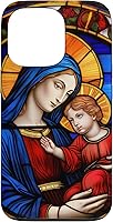 Vista 10 de Blessed Virgin Mary and Jesus Christ Stained Glass Case for iPhone 16