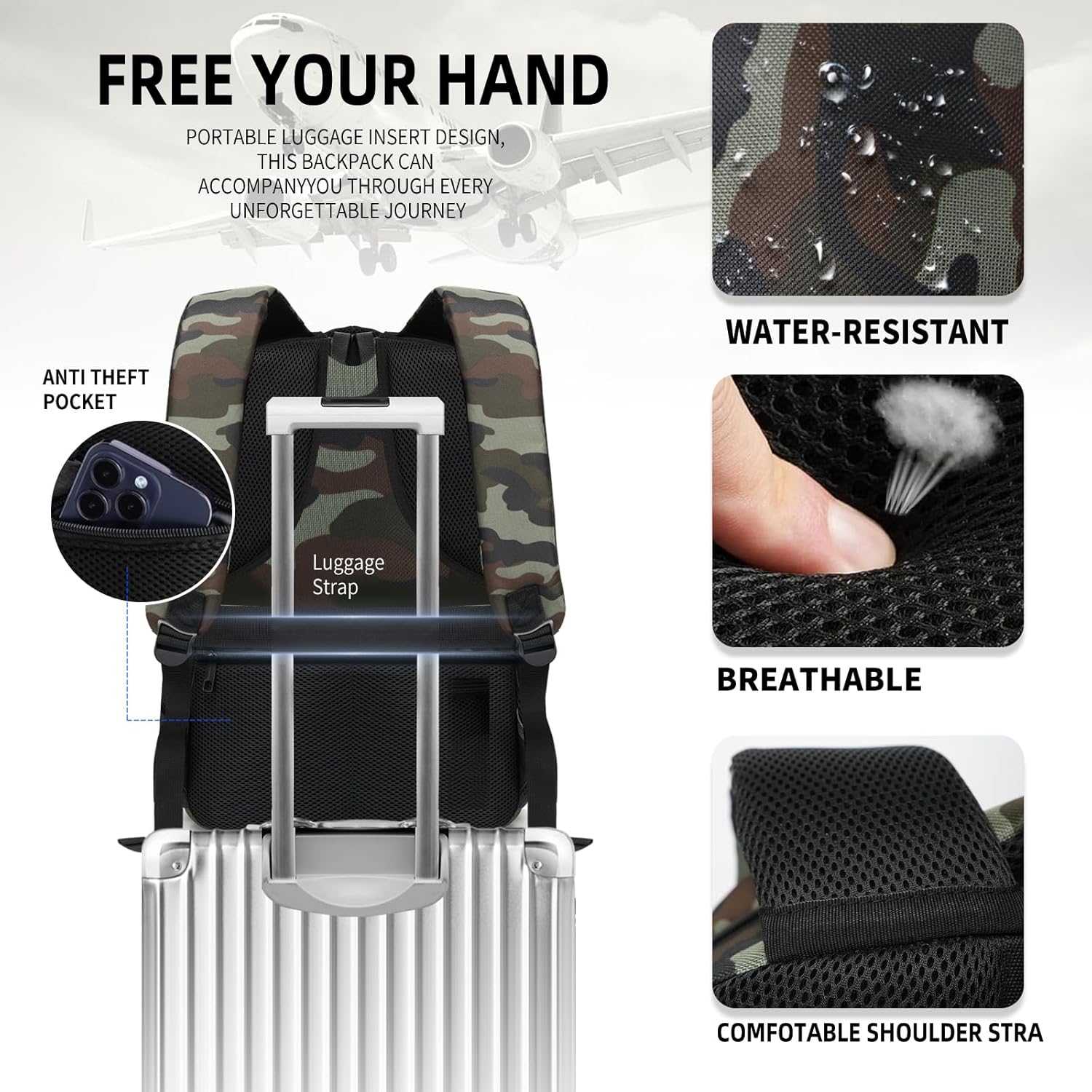 Backpack for Men Women, School Backpack for Boys Girls Teens, Book bag with USB Charging Port, Bookbag Fits15.6 Inch Laptop with USB Charging Port,Work Business Mochila para hombre - Image 5