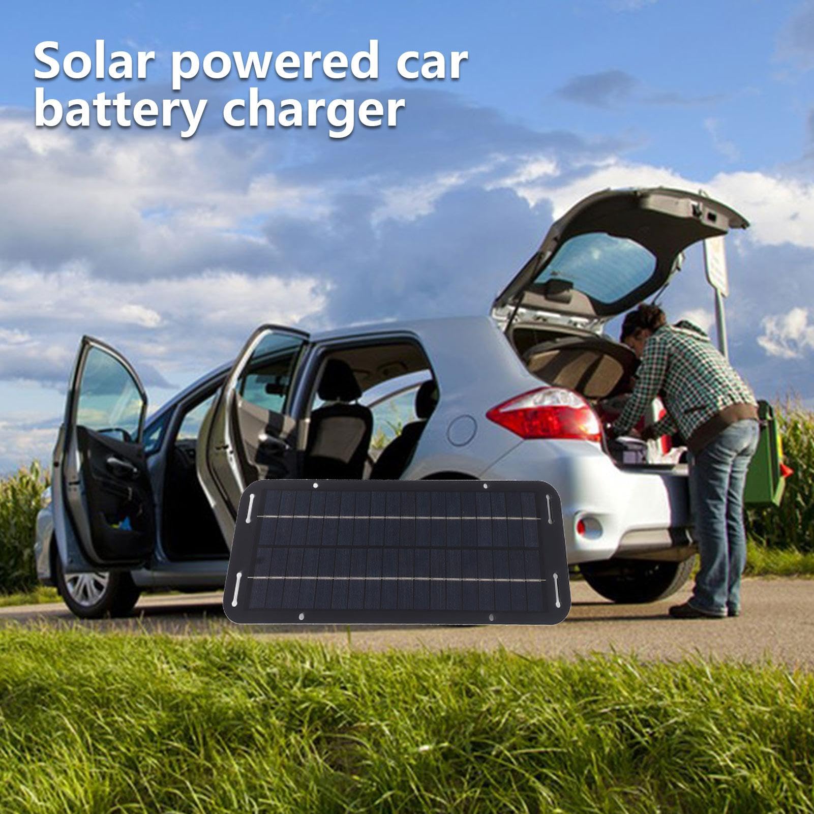 Caricabatteria per auto con pannello solare - Caricatore solare per auto | ad alta efficienza | Pannello solare per auto, Caricabatteria portatile per auto, per campeggio e aria