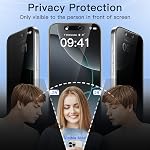 JETech Privacy Full Coverage Screen Protector for iPhone 16 Pro 6.3-Inch, Black Edge Anti-Spy Tempered Glass Film with Easy Installation Tool, Case-Friendly, 2-Pack