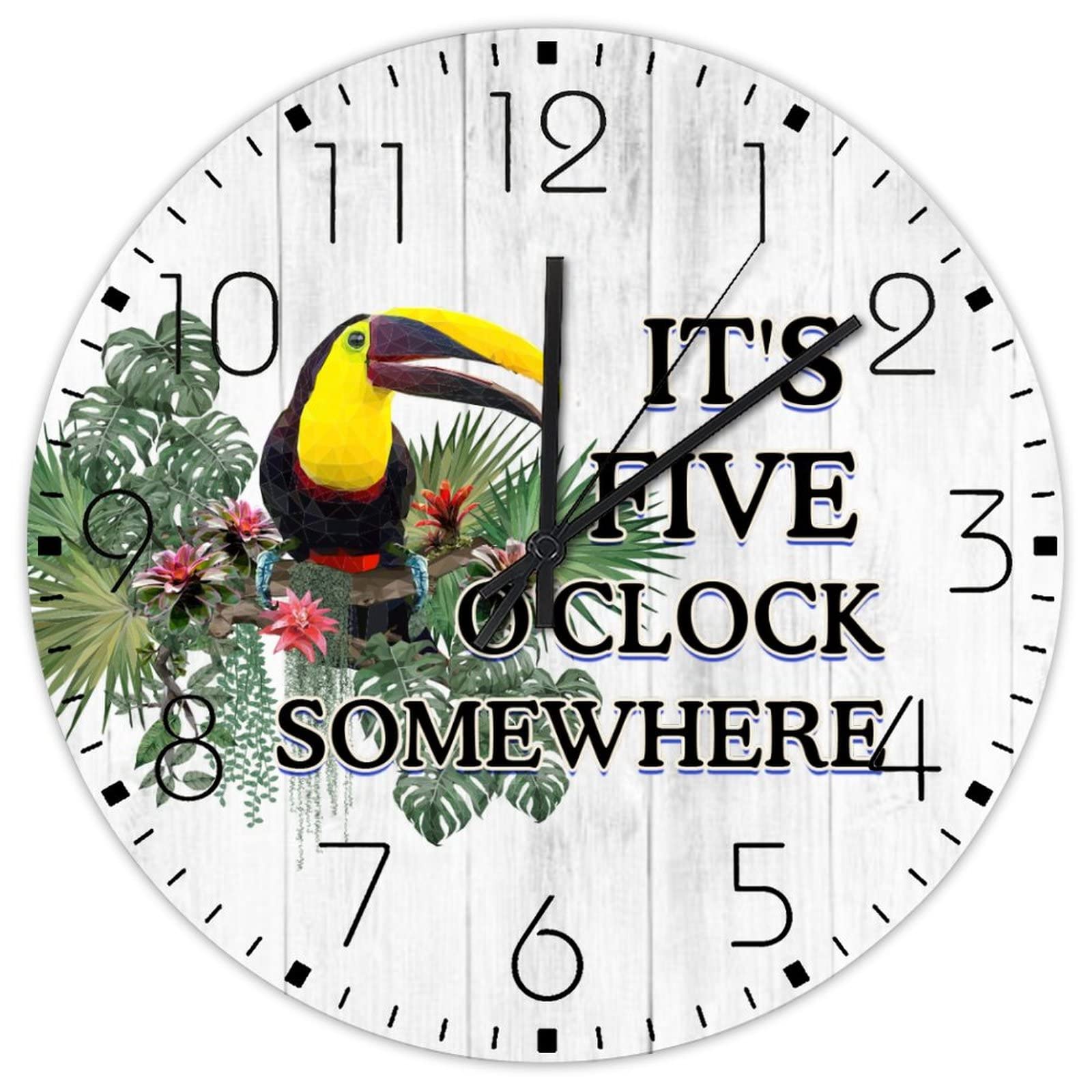 Horloge murale en bois It's 5 O'Clock Somewhere style bistrot