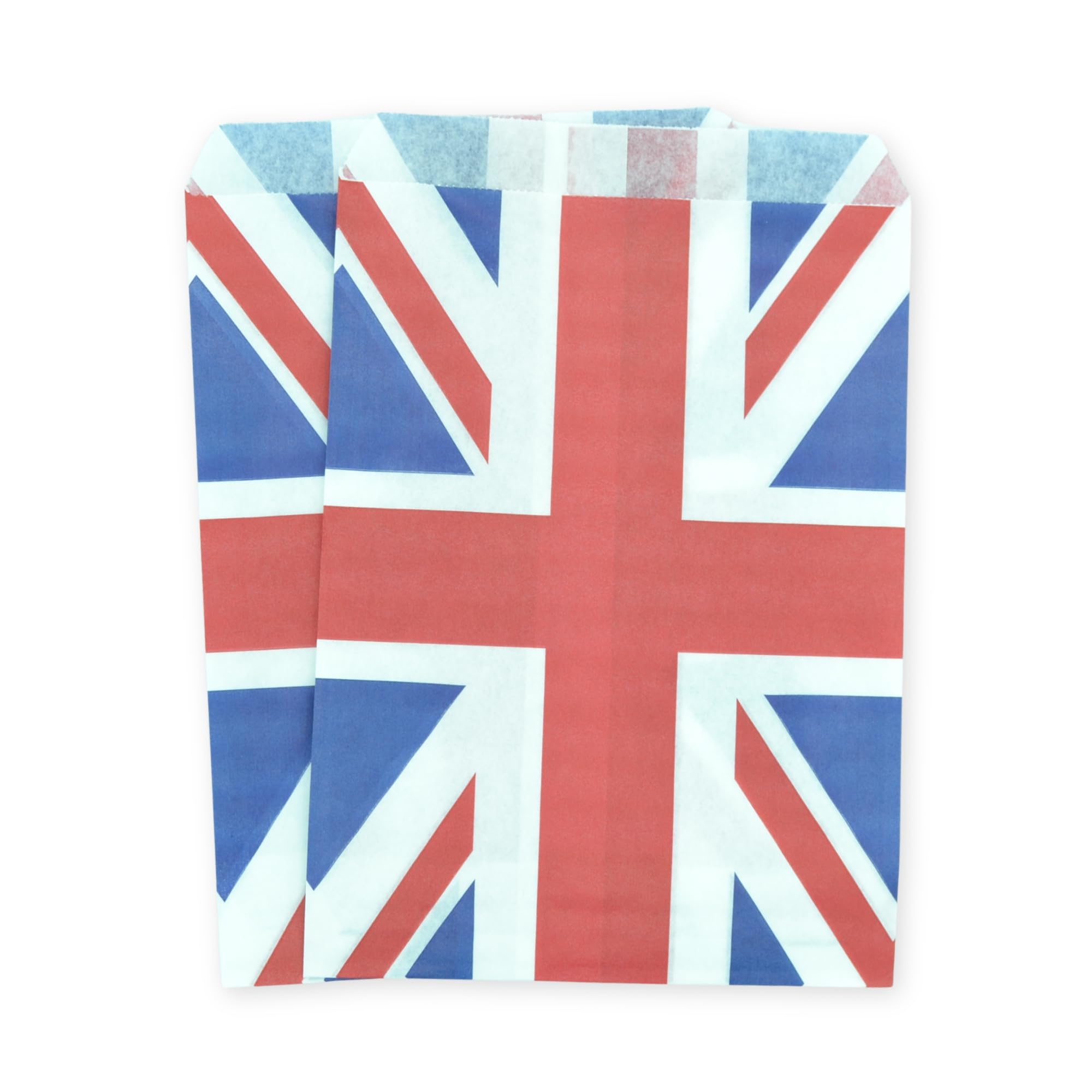 Celloexpress Union Jack 5" X 7" Paper Sweet Bags - Classic Confectionery Gift Shop Goodie Party Bags (Pack Of 50)
