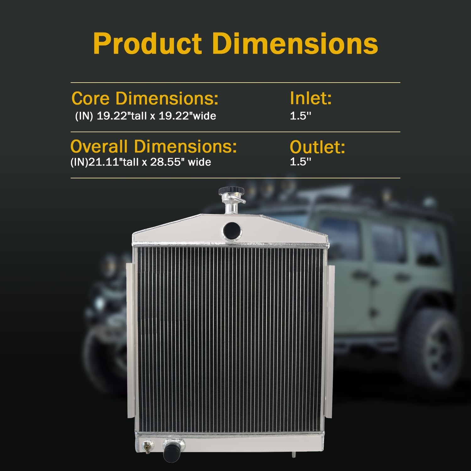 2 Row Lincoln Welder Radiator Tractor Radiator Compatible with Lincoln Welder 200 250 AMP SA200 SA250 G1087 H19491 Aluminum Radiator