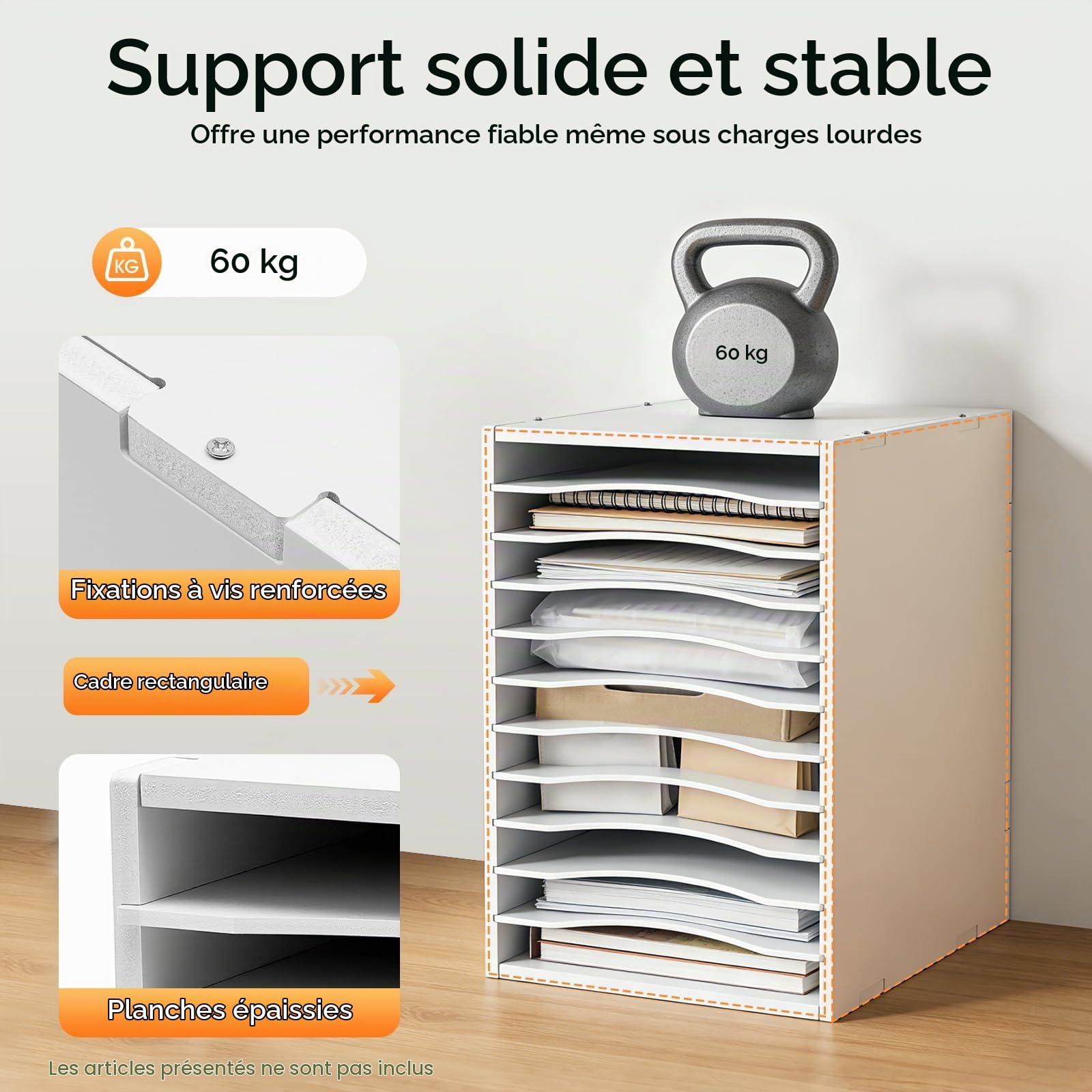 Organiseur de bureau réglable à 11 compartiments - Bacs de rangement - Corbeille à courrier - Porte-documents - Bac à papier A4 - Compartiment de rangement - Classeur de documents - Trieur de bureau