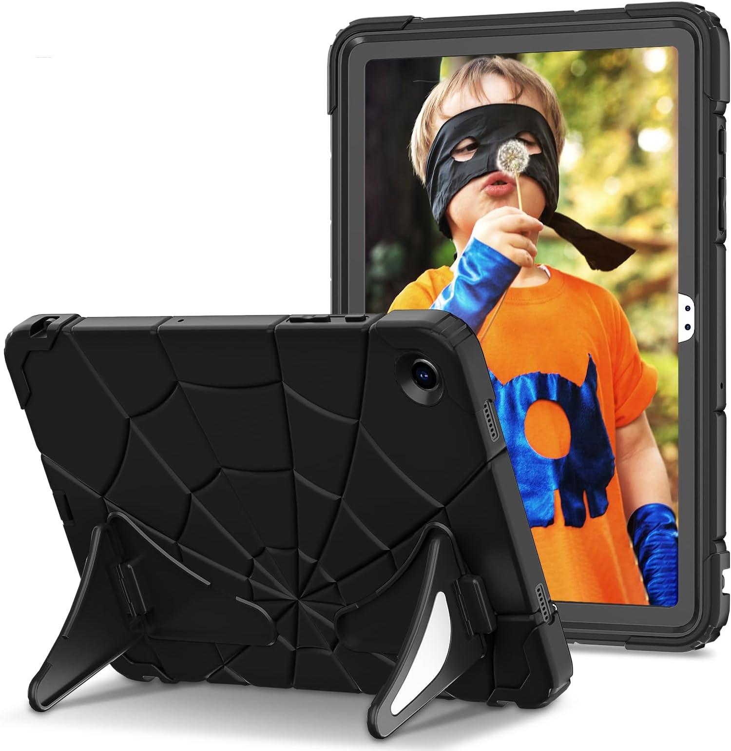 Herize Samsung Galaxy Tab A9 Plus Case Cover 11 Inch 2023 with Stand | Shockproof Tab A9+ Case SM-X210/X215/X216 | Heavy Duty Rugged Protective Durable Case For Kids Black