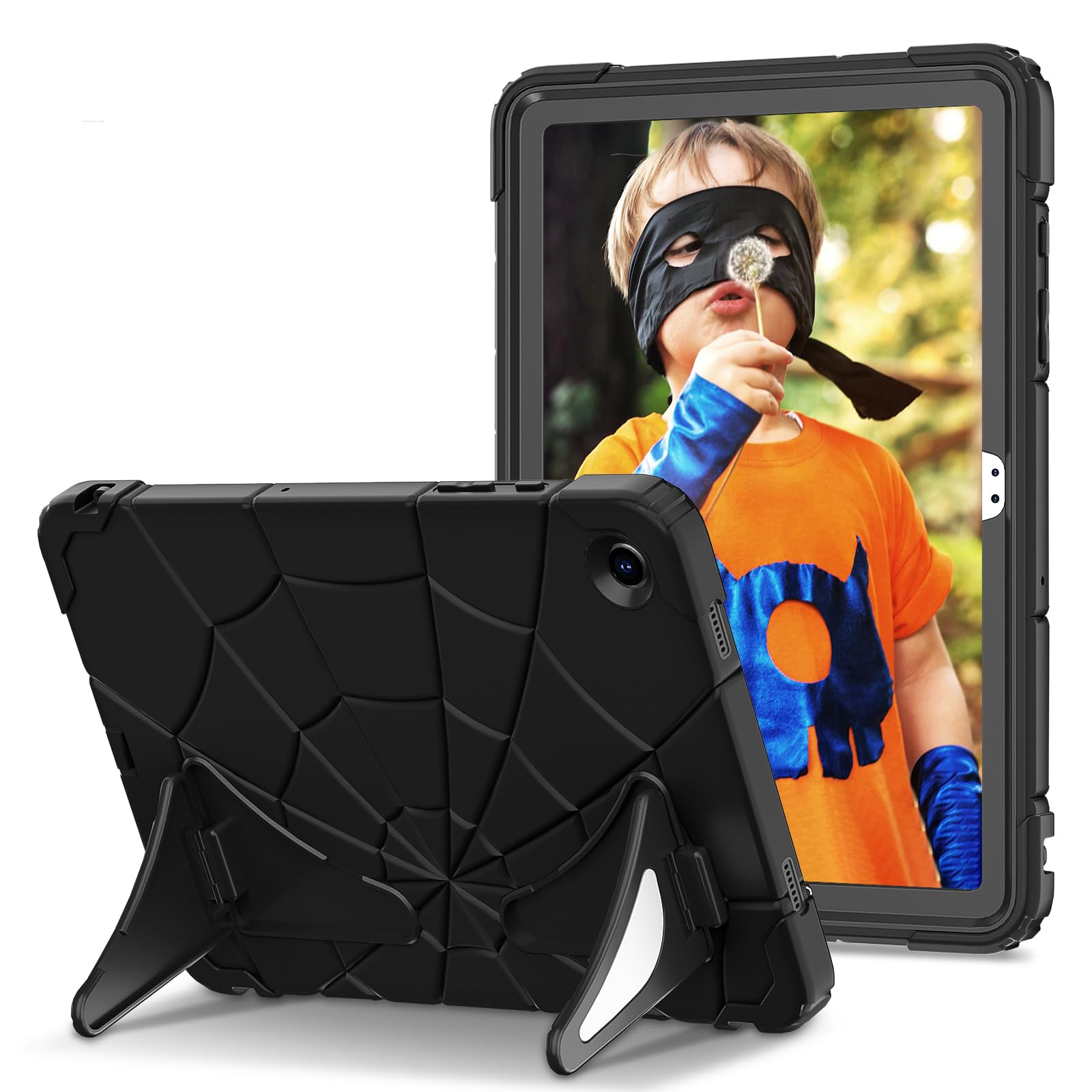 Herize Samsung Galaxy Tab A9 Plus Case Cover 11 Inch 2023 with Stand | Shockproof Tab A9+ Case SM-X210/X215/X216 | Heavy Duty Rugged Protective Durable Case For Kids Black