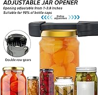 Vista 3 de 7 en 1 Abridor de Tarros, Abridor de Botellas y Abridor de Vino para Personas Mayores con Artritis, Manos Débiles, Abridor de Latas Magnético