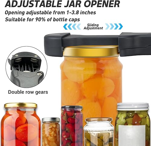 Miniatura 3 de Abrebotellas 7 en 1 y abrebotellas para personas mayores con artritis, manos débiles, abrelatas magnético retráctil múltiple, herramienta original