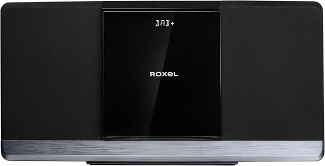 Roxel RCD-320 Micro Hifi System CD Player with DAB/DAB+/ FM RADIO, BLUETOOTH , USB and AUX in connection, Remote Control, Sleek & Flat Design with White LED Display, Wall mountable, 40W RMS