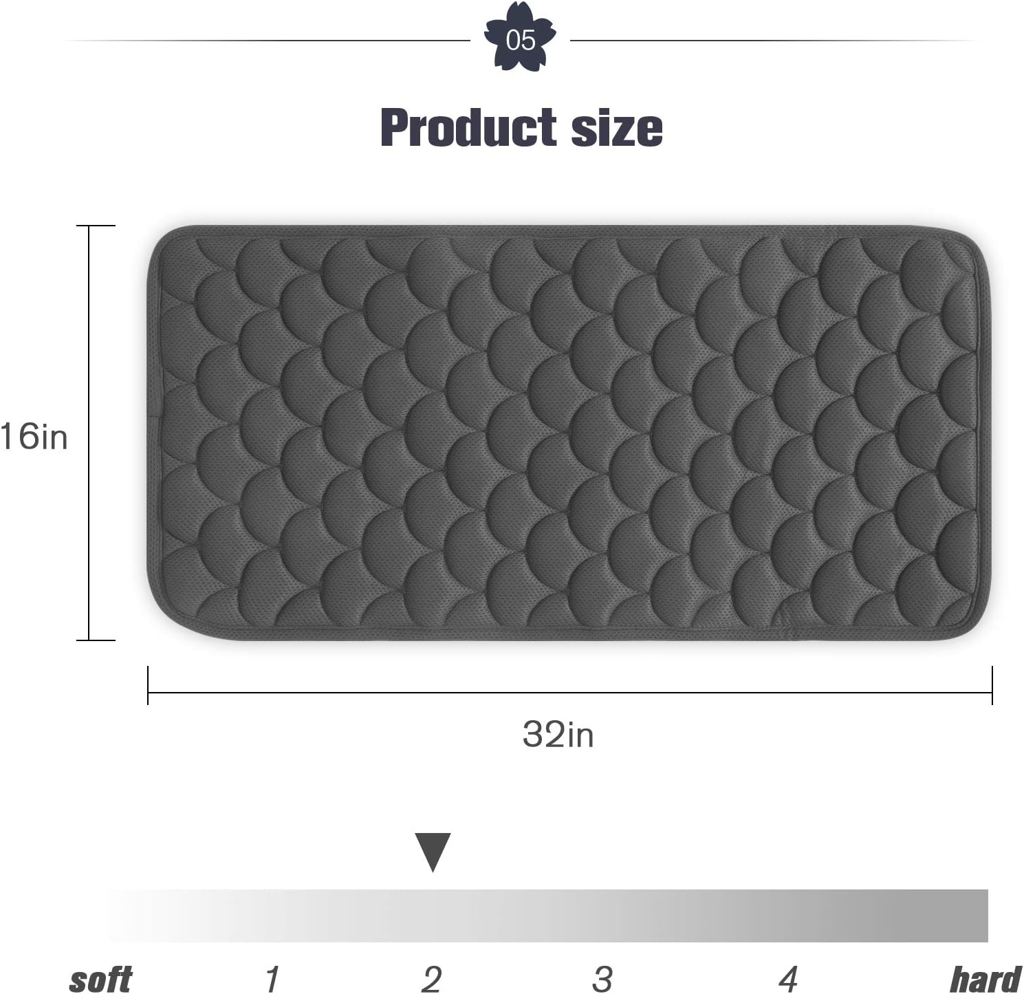 Idle Hippo 3D Air Mesh Bath Tub Shower Mat Non-Slip Bathtub Mat with Strong Suction Cups Extra Thick Comfortable Bathroom Mat Machine Washable Tub Mat, Grey : Home & Kitchen