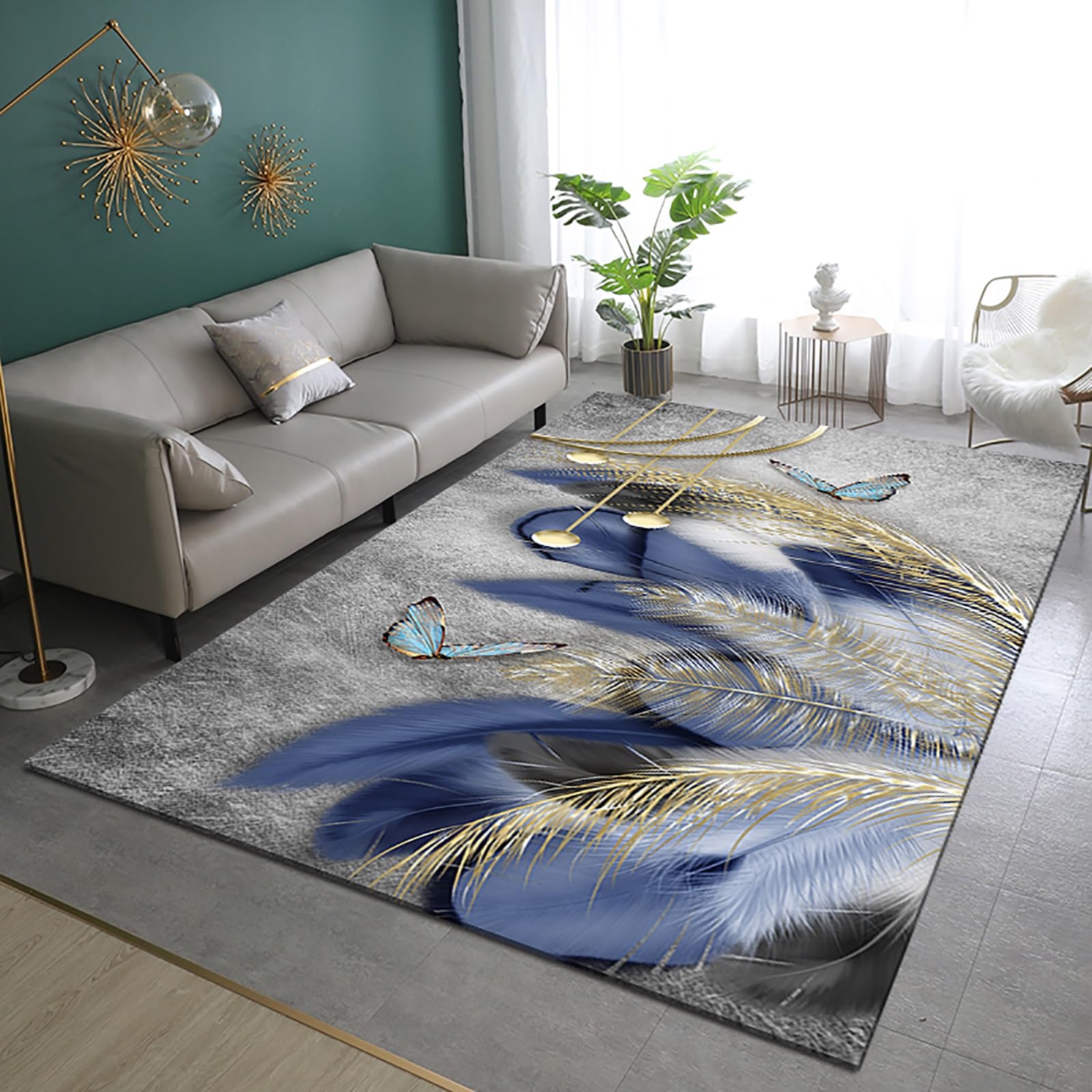 Tapis de luxe à poils ras au design 3D géométrique pour bureau et hôtel