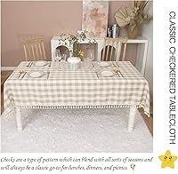 Vista 42 de Table Cloth Rectangle Table-Rustic Gingham Tablecloth Buffalo Plaid Table Cloth for Thanksgiving Christmas Kitchen Dining Room