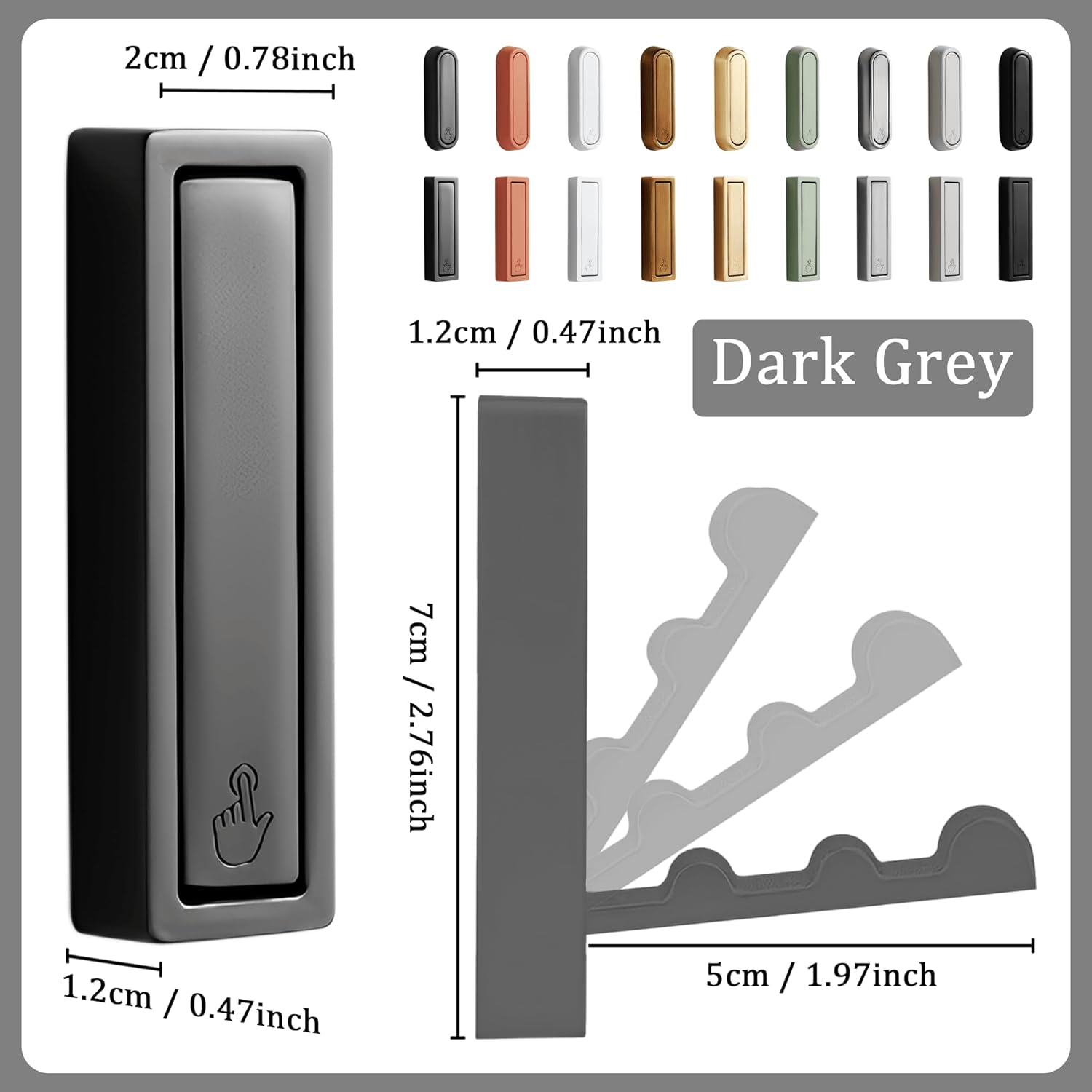 Folding Coat Hooks 1-Pack, Foldable Heavy Duty Alloy Hook, Modern Simple Wall Hook, Bathroom Towel Hooks for Hanging Towels Clothes Hat Bags Keys, Square Dark Grey