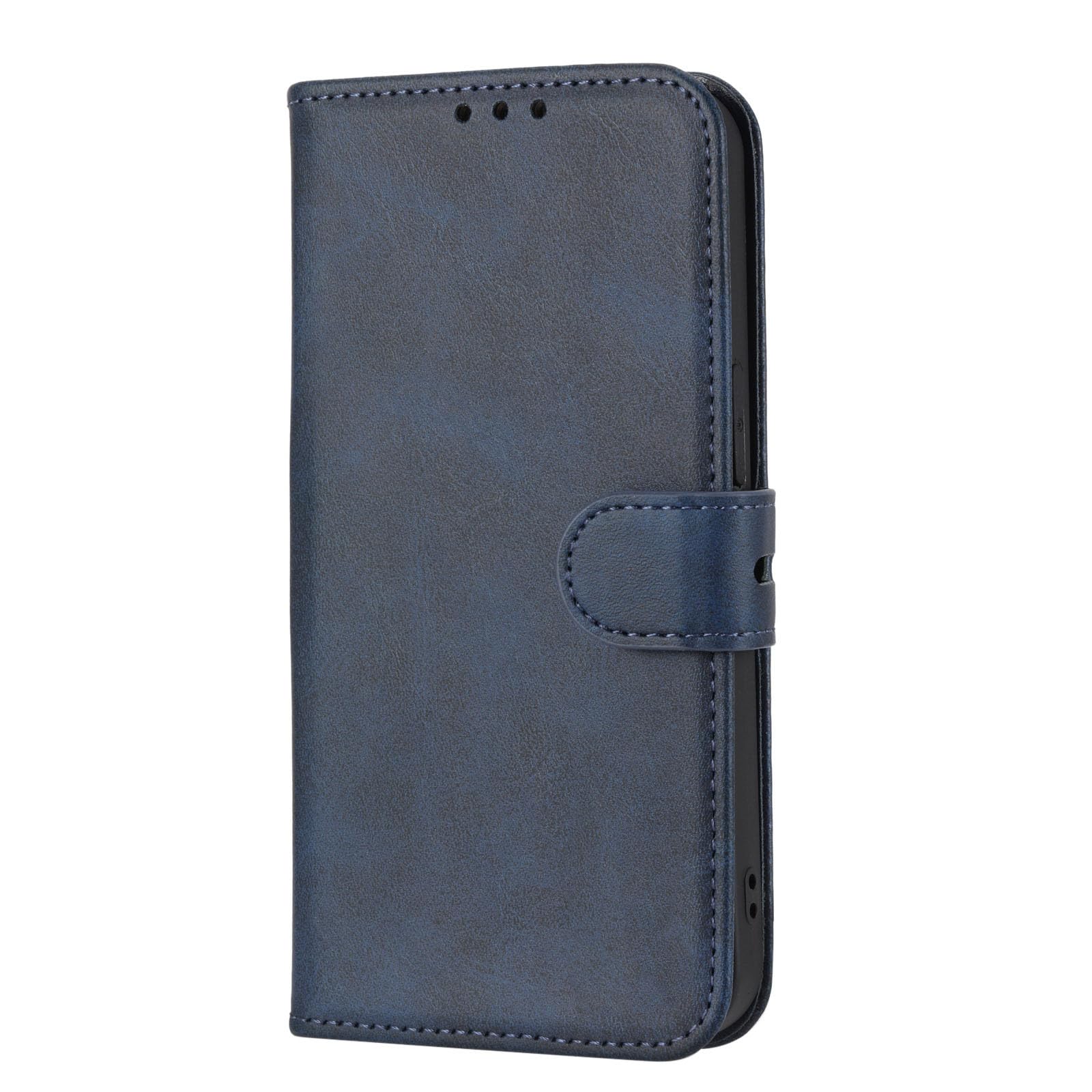 Étui portefeuille pour Google Pixel 9 en cuir souple bleu finition premium
