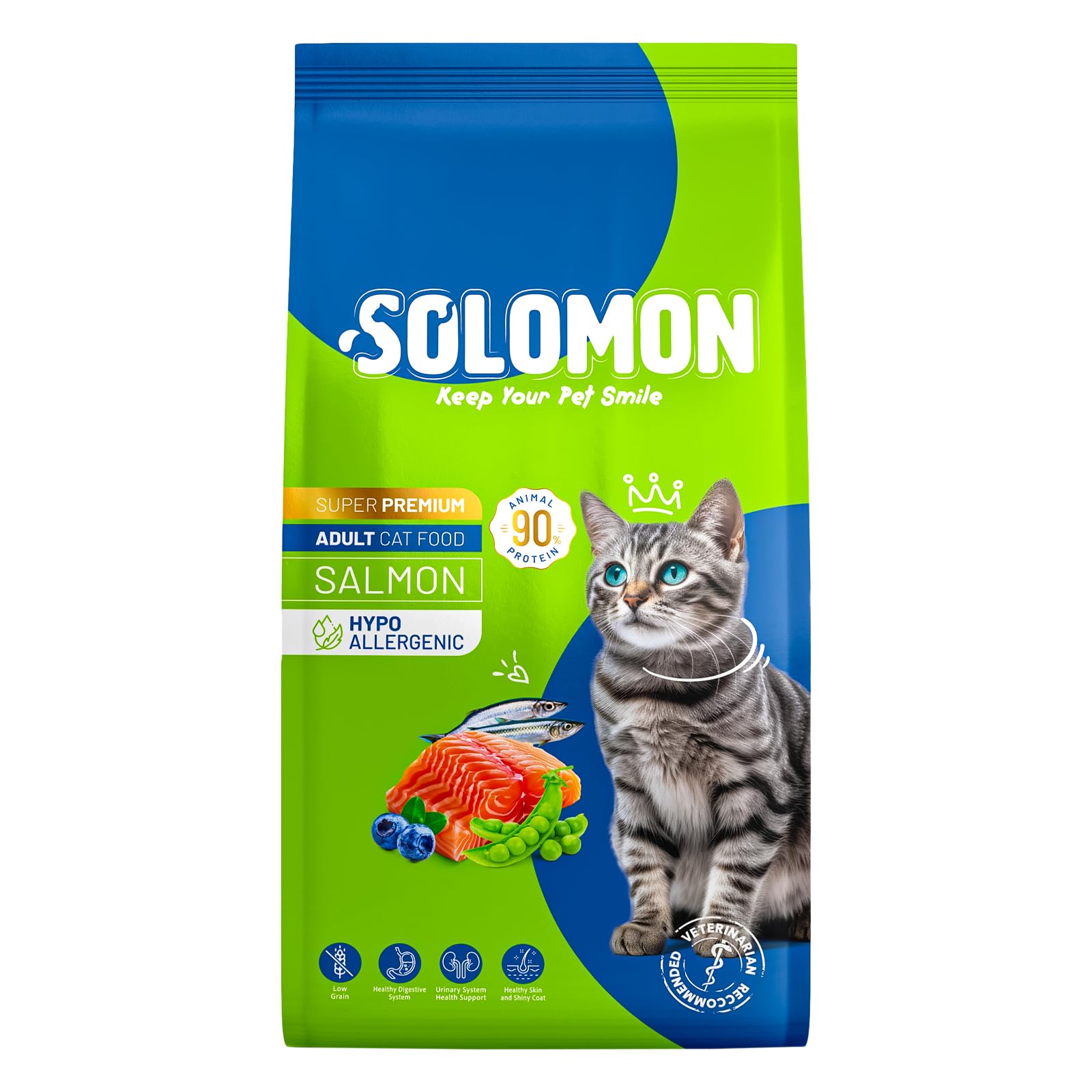 Solomon Yetişkin Somon'lu Süper Premium 9 Kg Somonlu Kedi Maması