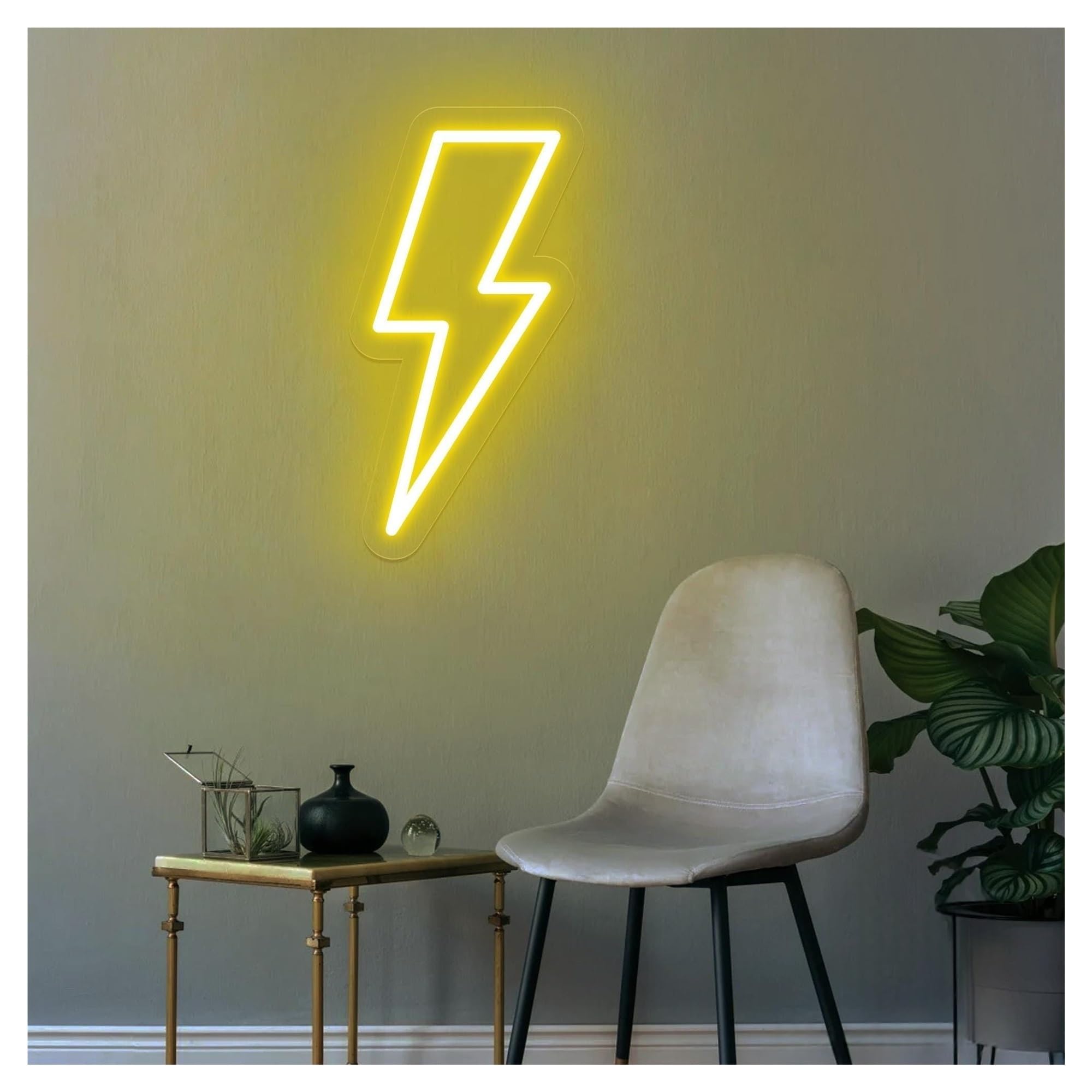 Shouxi B Sign Lamp Lightning Olt Neon Sign, Thunder Light, Weather, Suitable For Kids Room Wall Decor 41Cm(B)