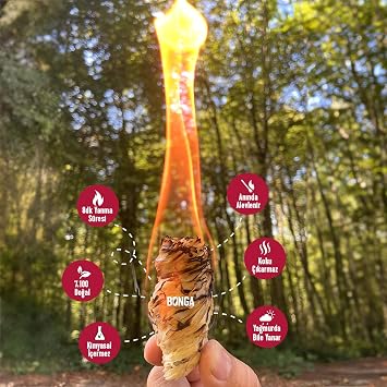 BONGA Stove, Fireplace, Barbecue Igniter 25 Pieces 350 gr - Natural Wood Wool Alternative to Gel and Kindling