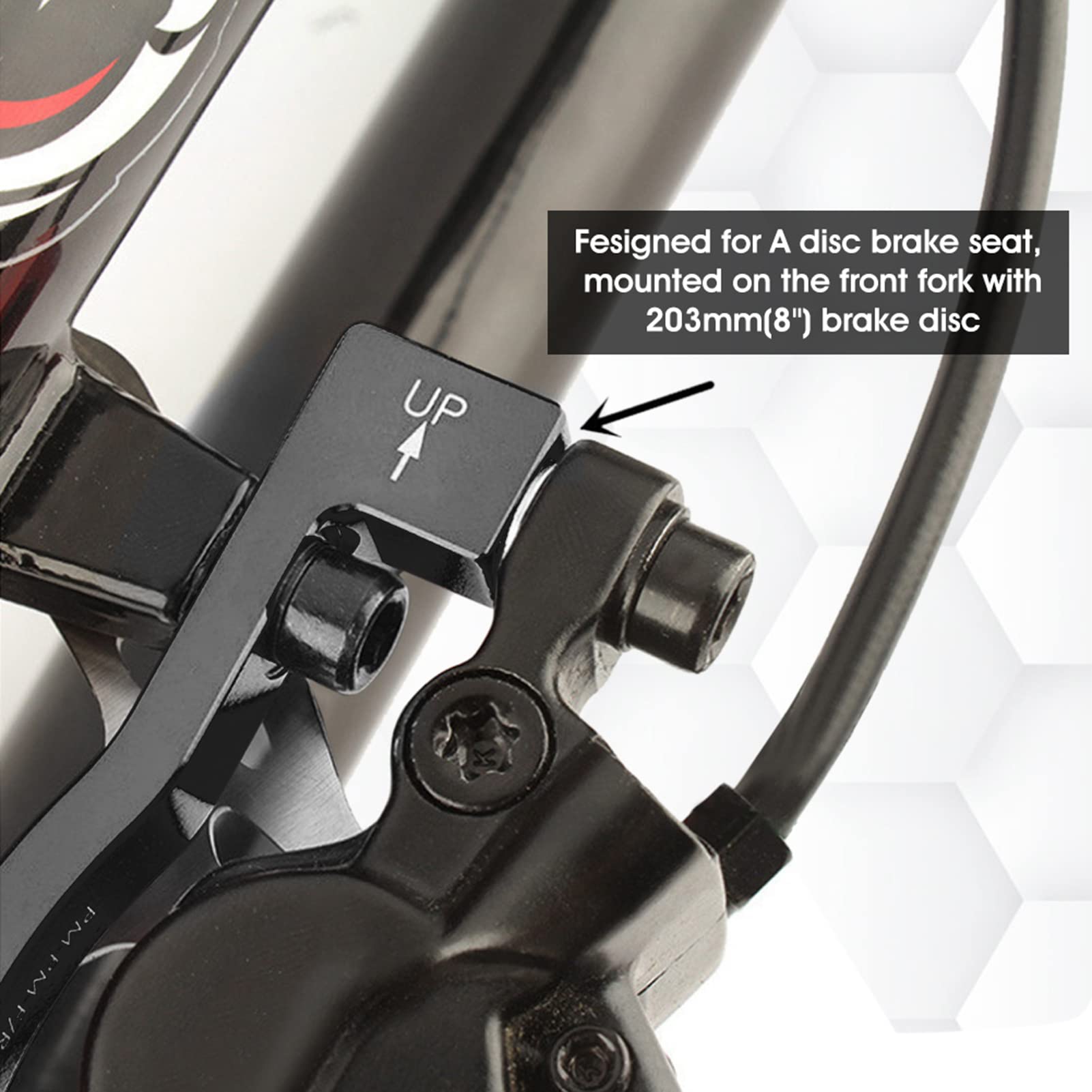 HERCHR Bike Disc Brake Mount Adapter, Post Mount Disc Brake Adapter with Screw for 203mm Rotor Brakes Caliper Mountain Bike Parts