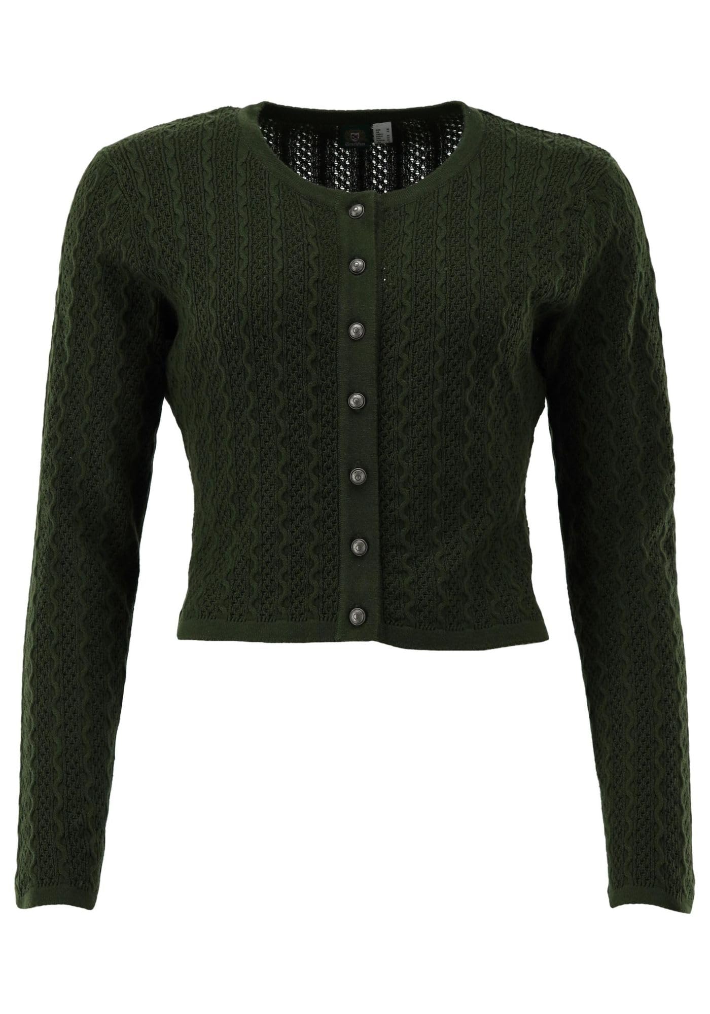OS Trachten Strickjacke mit Rundhalsausschnitt Borida