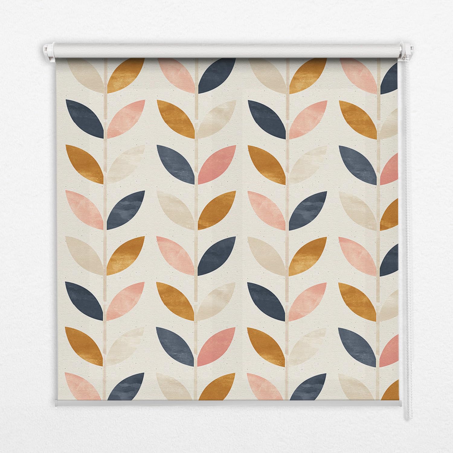 Store enrouleur perméable 140x180cm sans perçage motif feuilles pour fenêtre