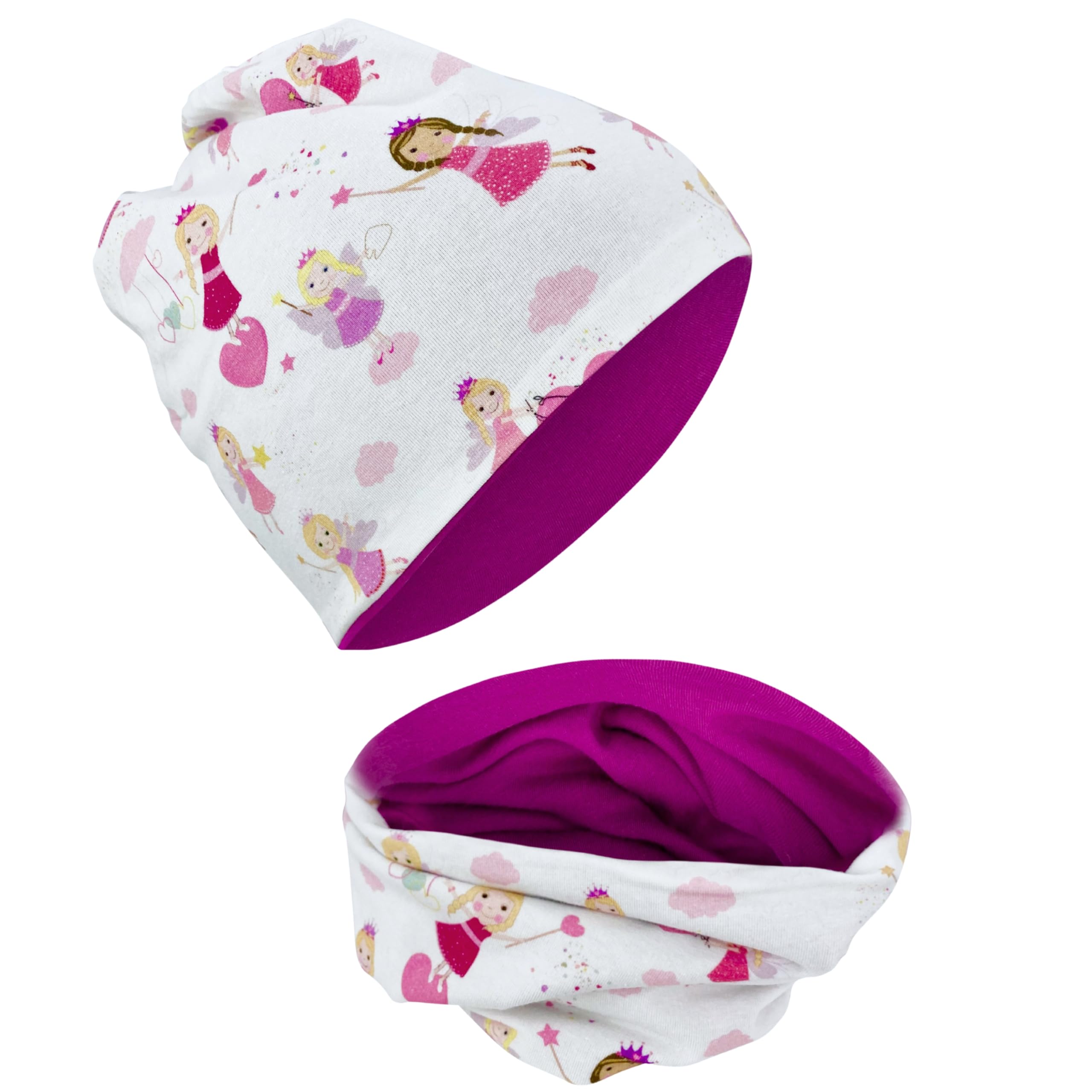 Ensemble Bonnet + écharpe Tube Enfant Licorne - 95% Coton - Taille Unique 2-8 Ans - Réflecteurs 360° - Pour Toutes Saisons