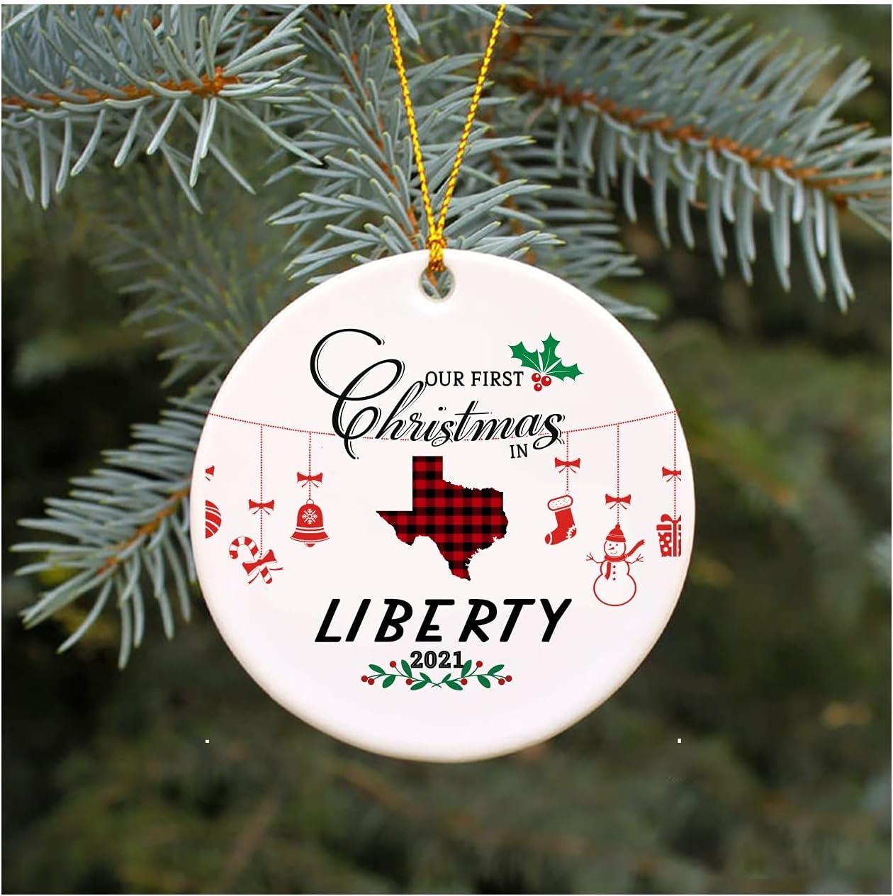 Christmas Tree Ornament 2022 Our First Christmas In Liberty