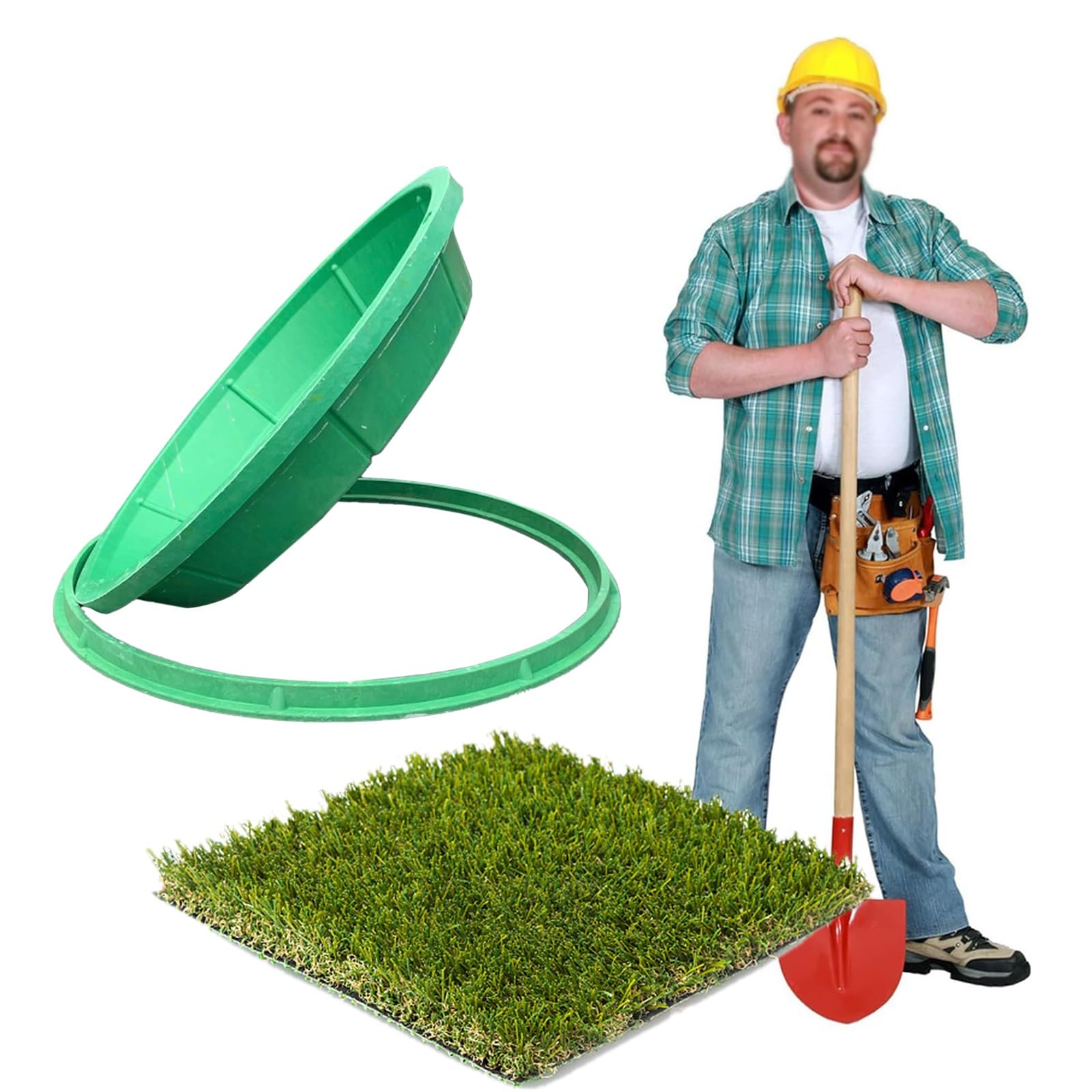 Couvercle de fosse septique circulaire en résine encastré pour jardin