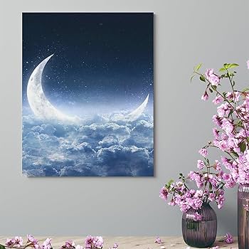Amazon.co.jp: 絵画 三日月インテリア 絵画 幻想的な神秘的な