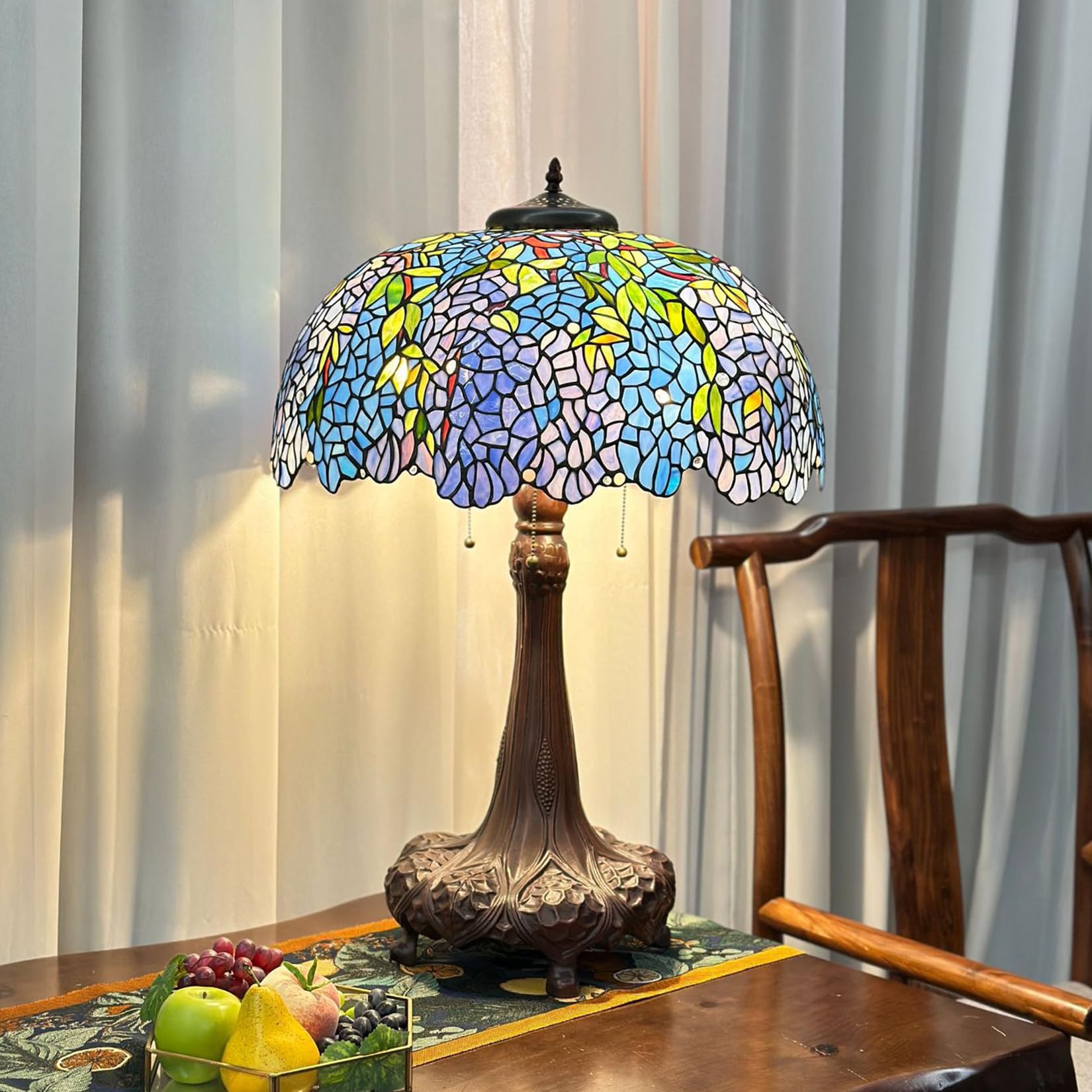 Tiffany Style witrażowy klosz lampy zastępczej do lamp podłogowych, stołowych i biurkowych, poprawia oświetlenie do czytania dzięki śródziemnomorskiemu wzornictwu