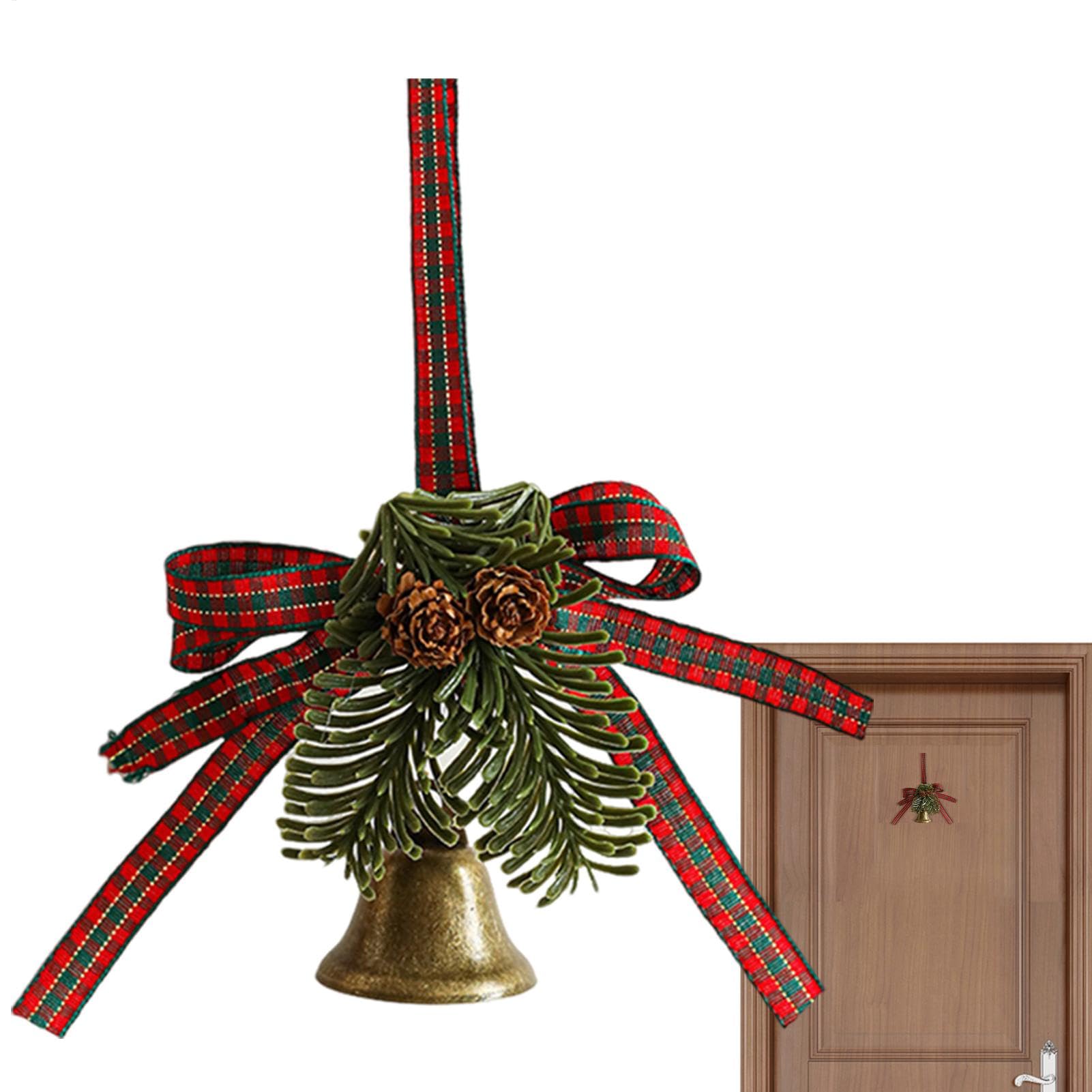 Campanas de Navidad para decoración, colgador de puerta, adornos de campanas tintineantes, decoración de árbol de cascabel reutilizable para interiores y exteriores