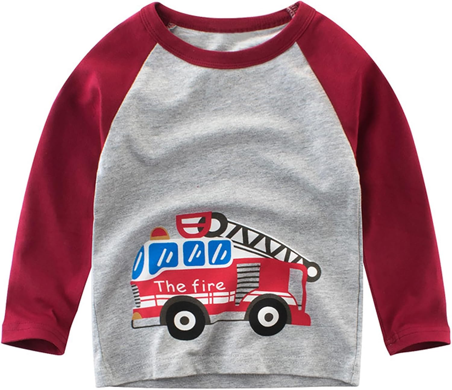 Toddler Boys 3-Pack Long Sleeve Excavator T-Shirt 100% Cotton Basic Tops Car Shirt - Image 5