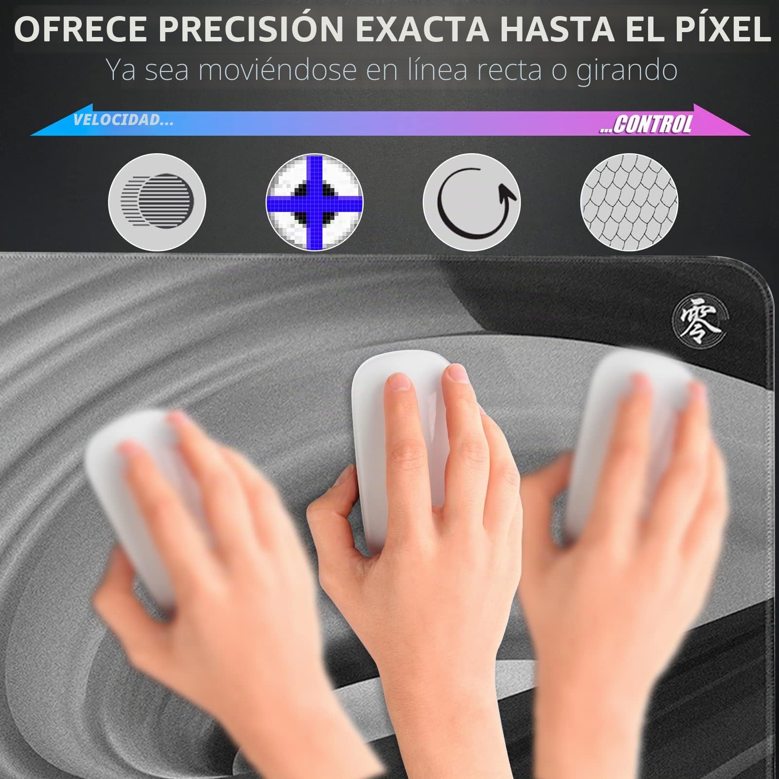 X-Raypad Aqua Control Zero AC0 - Alfombrilla de Mouse para Juegos, Alfombrilla de Mouse de Ultra Alta precisión con Velocidad y Capacidad de Control (AC0 Negro, 500 x 500 x 4 mm)