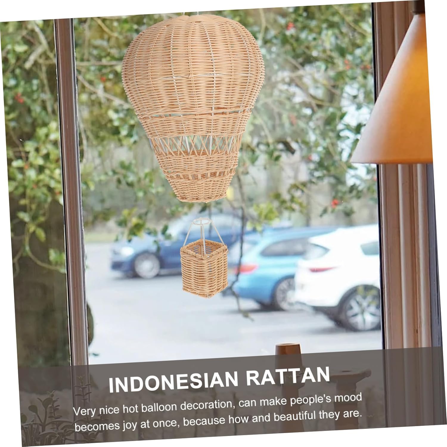 Unique Hanging Hot Air Balloon Decor Rattan Balloon Ornament for Nursery Bedroom Wedding Party Christmas Decorations