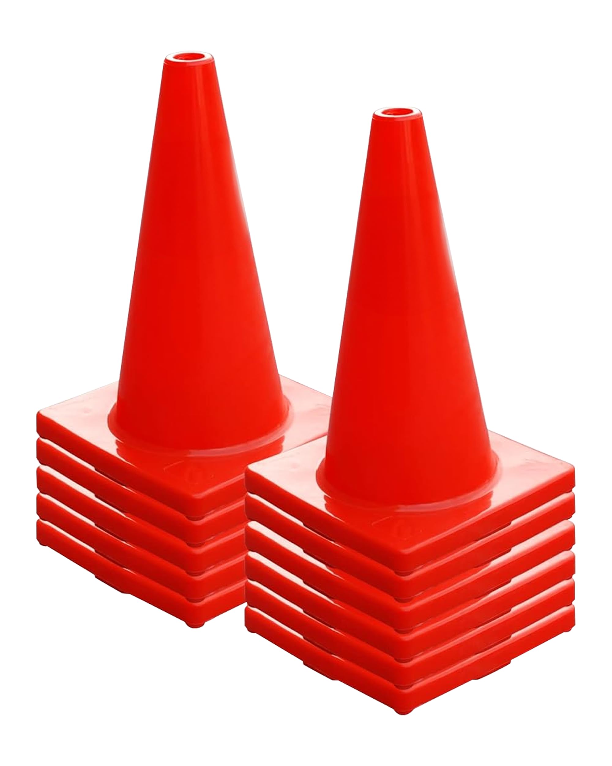 Versatyle Heavy Duty Agility Training Cones (2 in, 6 in, 9 in, 12 in, 18 in, 28 in) for Sports and Kids Coaching, Multipurpose Field Marker Cones,